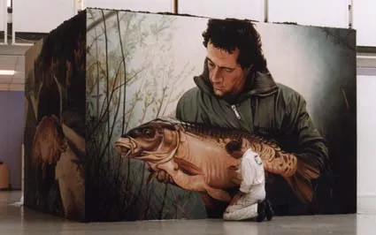 CARP CBK Groningen 2000 - a 6 week live painting project by invitation of the Center for Arts, Groningen, Netherlands. Three murals of 3 x 4 m. on a mobile cabinet. Two of the paintings were destroyed at the end of the project. A third one, entitled Albatros, was made on canvas and was preserved.